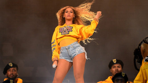 INDIO, CA - APRIL 14:  Beyonce Knowles performs onstage during 2018 Coachella Valley Music And Arts Festival Weekend 1 at the Empire Polo Field on April 14, 2018 in Indio, California.  (Photo by Larry Busacca/Getty Images for Coachella )